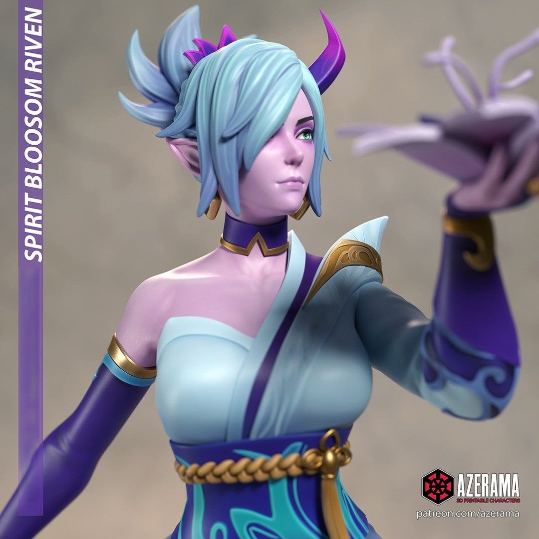 Spirit Blossom Riven Special Edition - League of Legend - STL 3D Print Files - 3D Printed Garage Kit ガレージキット Resin Model Scale Figure フィギュア