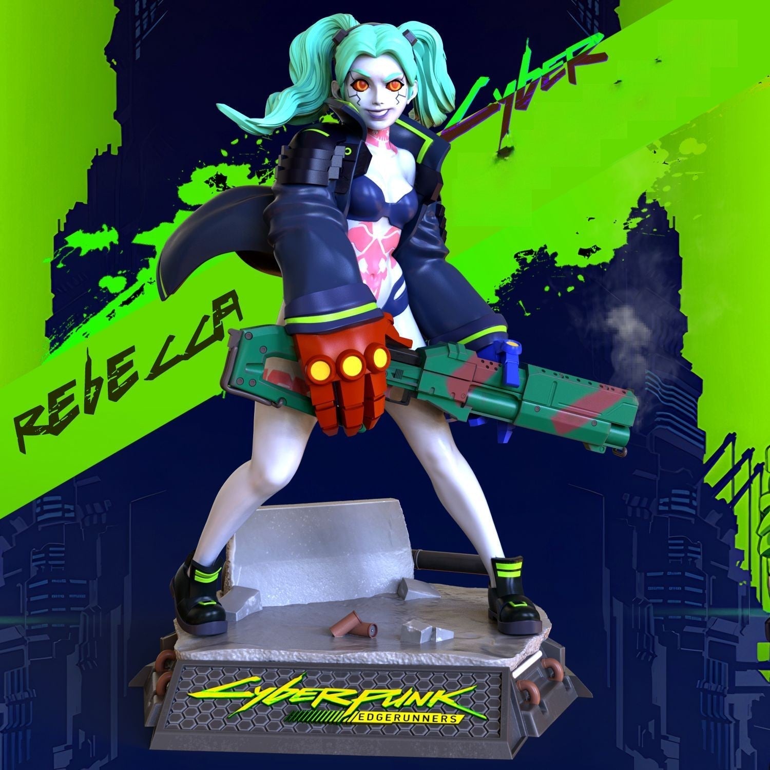 1837 Rebecca Special Edition - Cyberpunk - STL 3D Print Files - 3D Printed Garage Kit ガレージキット Resin Model Scale Figure フィギュア