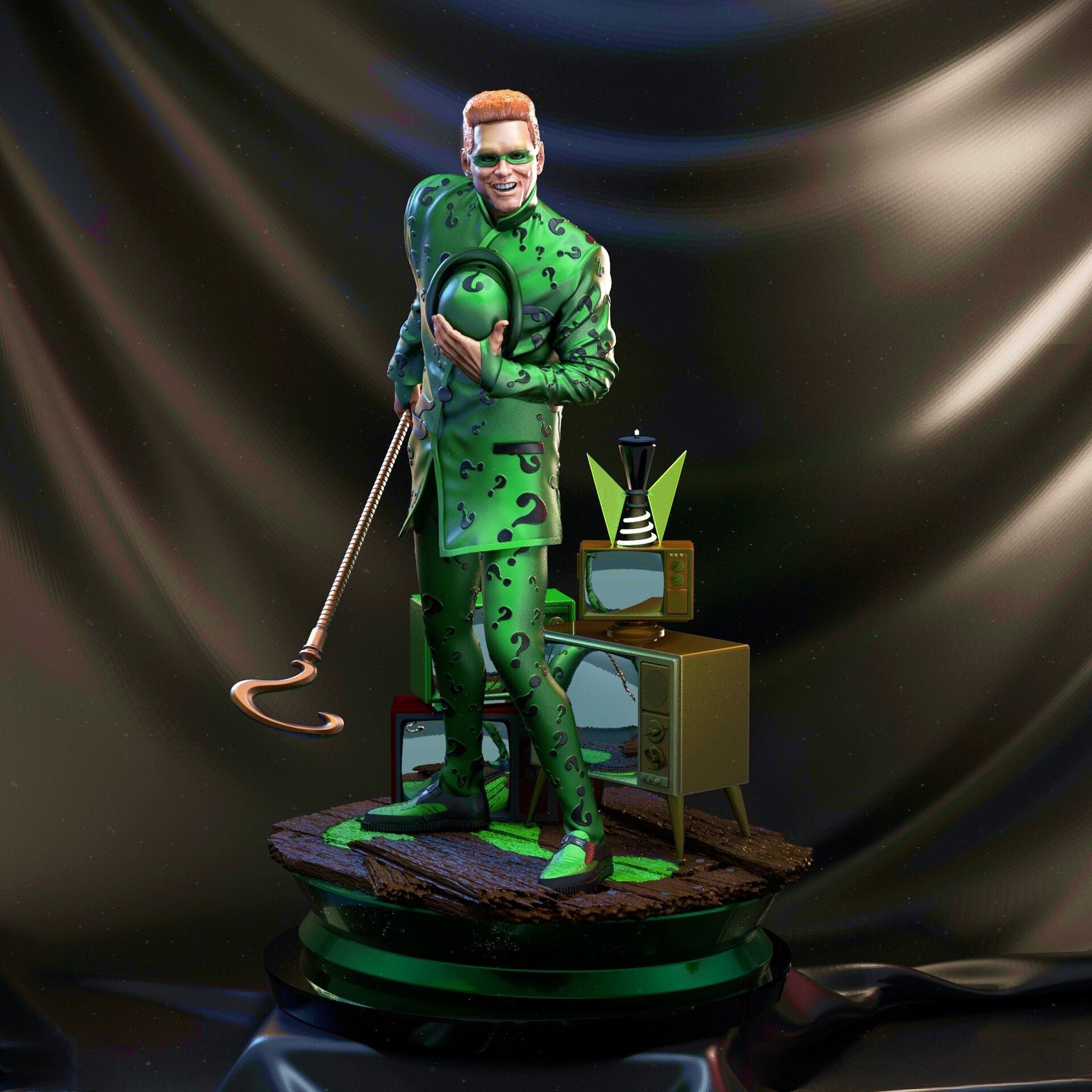 Riddler - Jim Carrey - Batman - STL 3D Print Files - 3D Printed Garage Kit ガレージキット Resin Model Scale Figure フィギュア