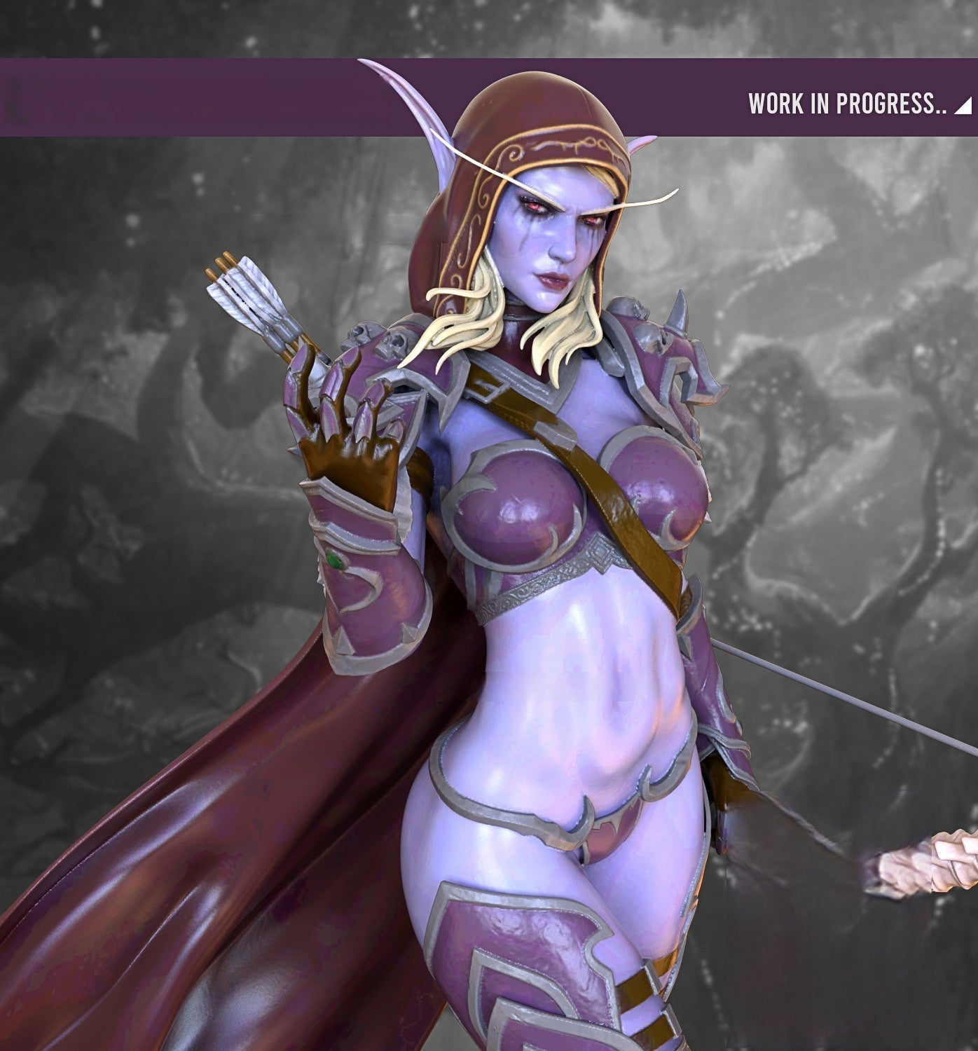 1355 Sylvanas Windrunner Special Edition - World Of Warcraft - STL 3D Print Files - 3D Printed Garage Kit ガレージキット Resin Model Scale Figure フィギュア
