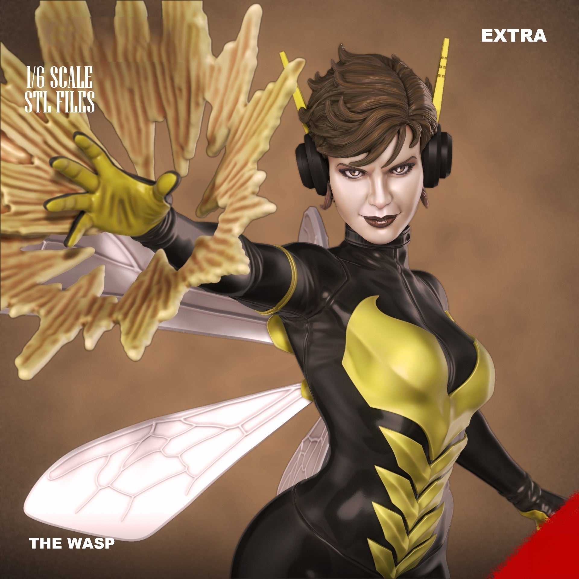 The Wasp - Marvel Comics 1/8 Scale - 3D Printed Garage Kit ガレージキット Resin Model Scale Figure フィギュア