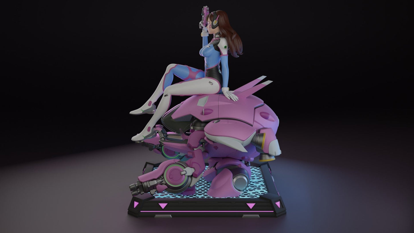 D.Va Special Edition - Overwatch - STL 3D Print Files - 3D Printed Garage Kit ガレージキット Resin Model Scale Figure フィギュア