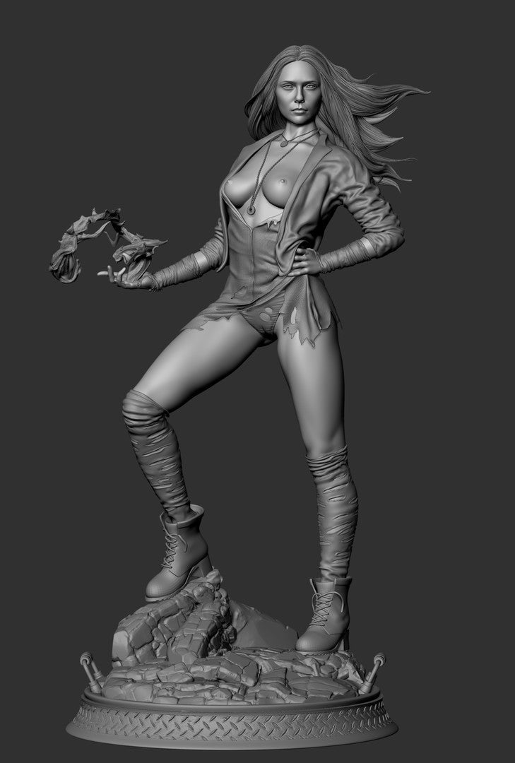 Scarlet Witch Special Edition - Wanda Maximoff - STL 3D Print Files - 3D Printed Garage Kit ガレージキット Resin Model Scale Figure フィギュア