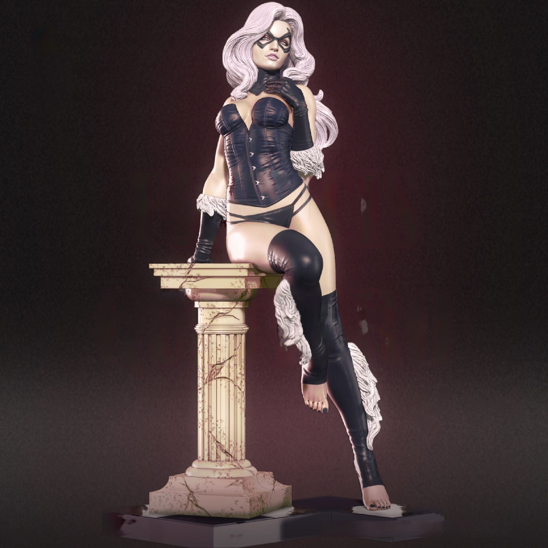 Black Cat Special Edition - Spider Man - STL 3D Print Files - 3D Printed Garage Kit ガレージキット Resin Model Scale Figure フィギュア