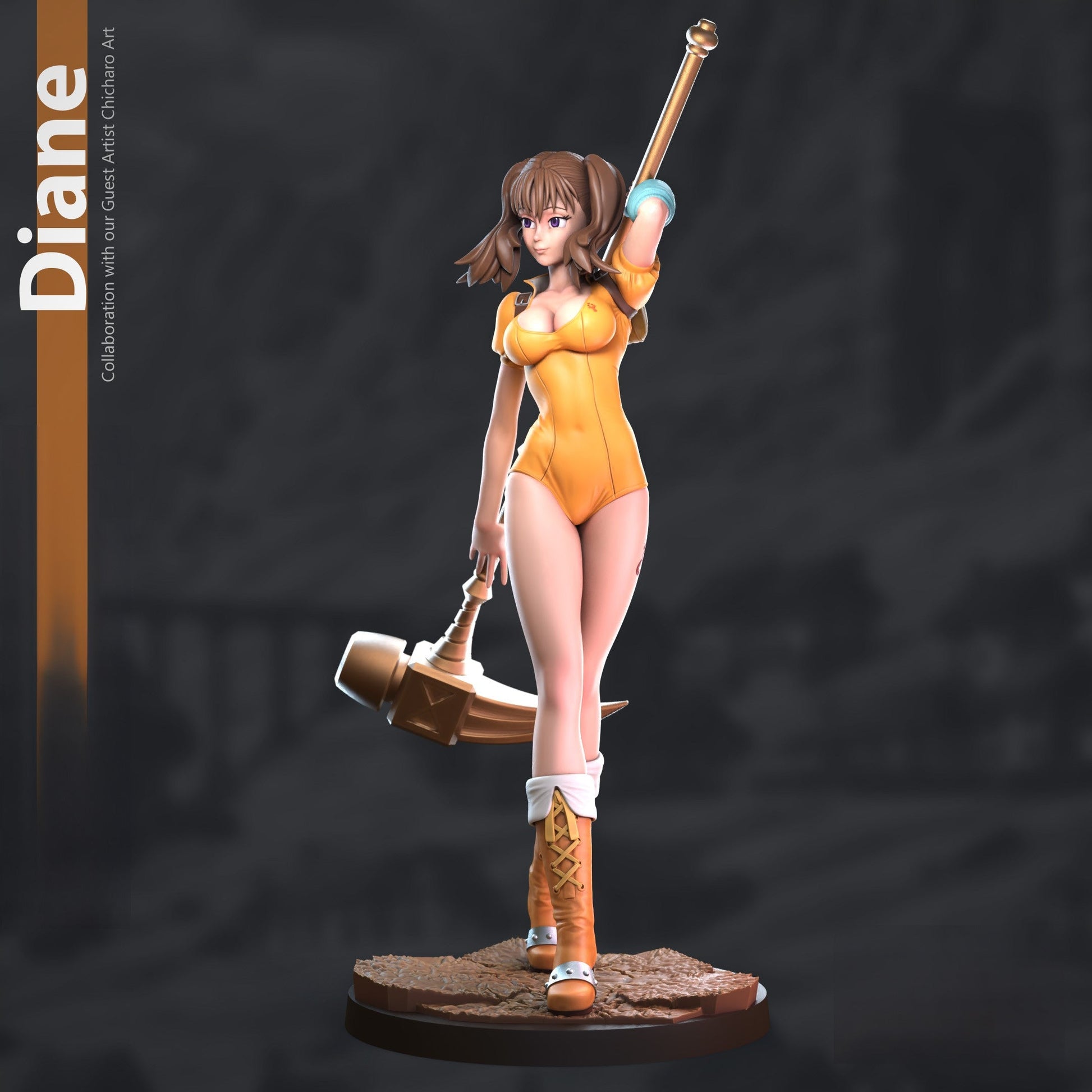 Diane Special Edition - Seven Deadly Sins - STL 3D Print Files - 3D Printed Garage Kit ガレージキット Resin Model Scale Figure フィギュア