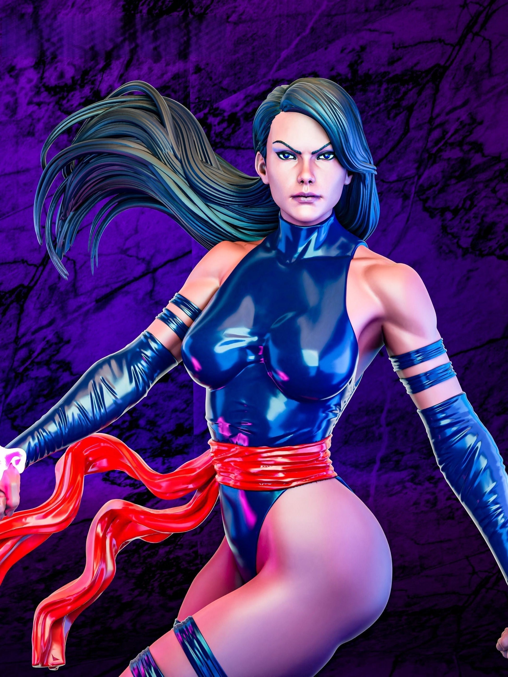 1452 Psylocke Special Edition - X-MEN - STL 3D Print Files - 3D Printed Garage Kit ガレージキット Resin Model Scale Figure フィギュア