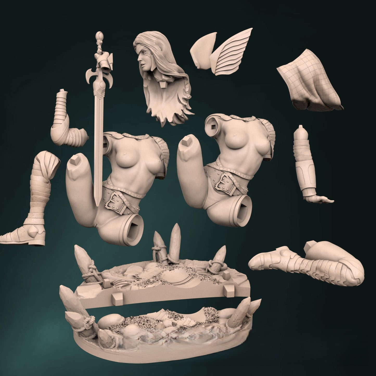 1535 Angela Special Edition - Spawn - STL 3D Print Files - 3D Printed Garage Kit ガレージキット Resin Model Scale Figure フィギュア