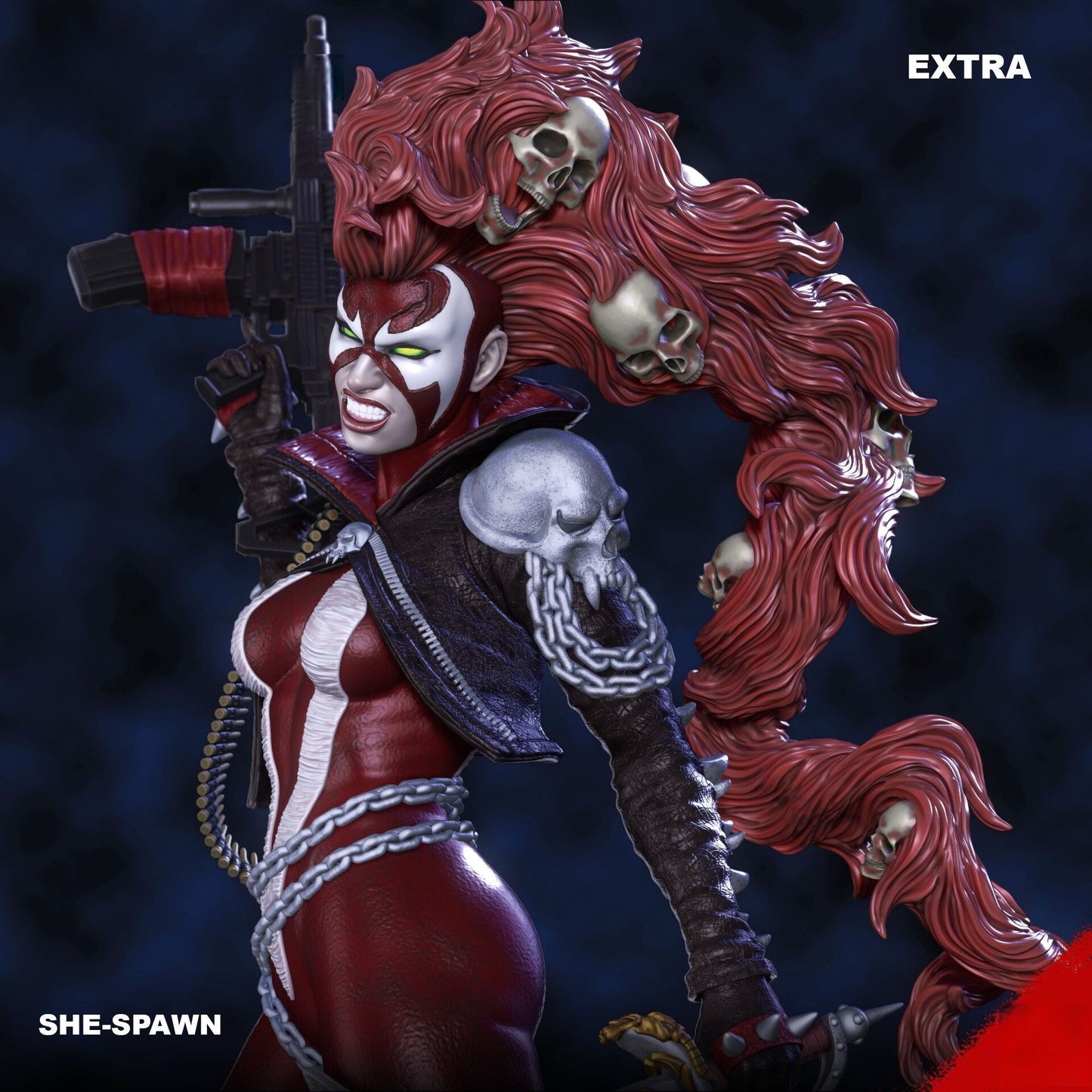 She-Spawn - Jessica Priest - STL 3D Print Files - 3D Printed Garage Kit ガレージキット Resin Model Scale Figure フィギュア