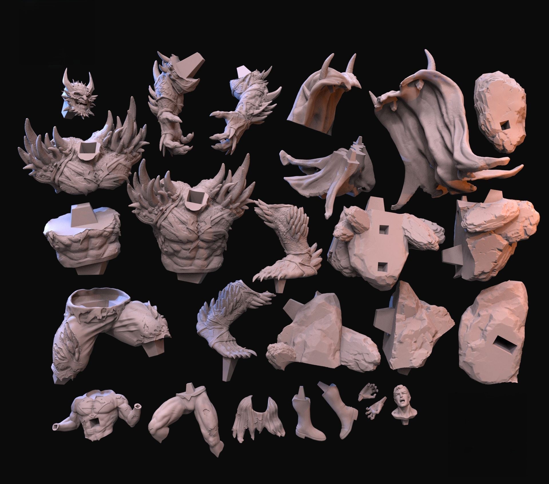 Superman Vs Devastator - DC Comics - STL 3D Print Files - 3D Printed Garage Kit ガレージキット Resin Model Scale Figure フィギュア
