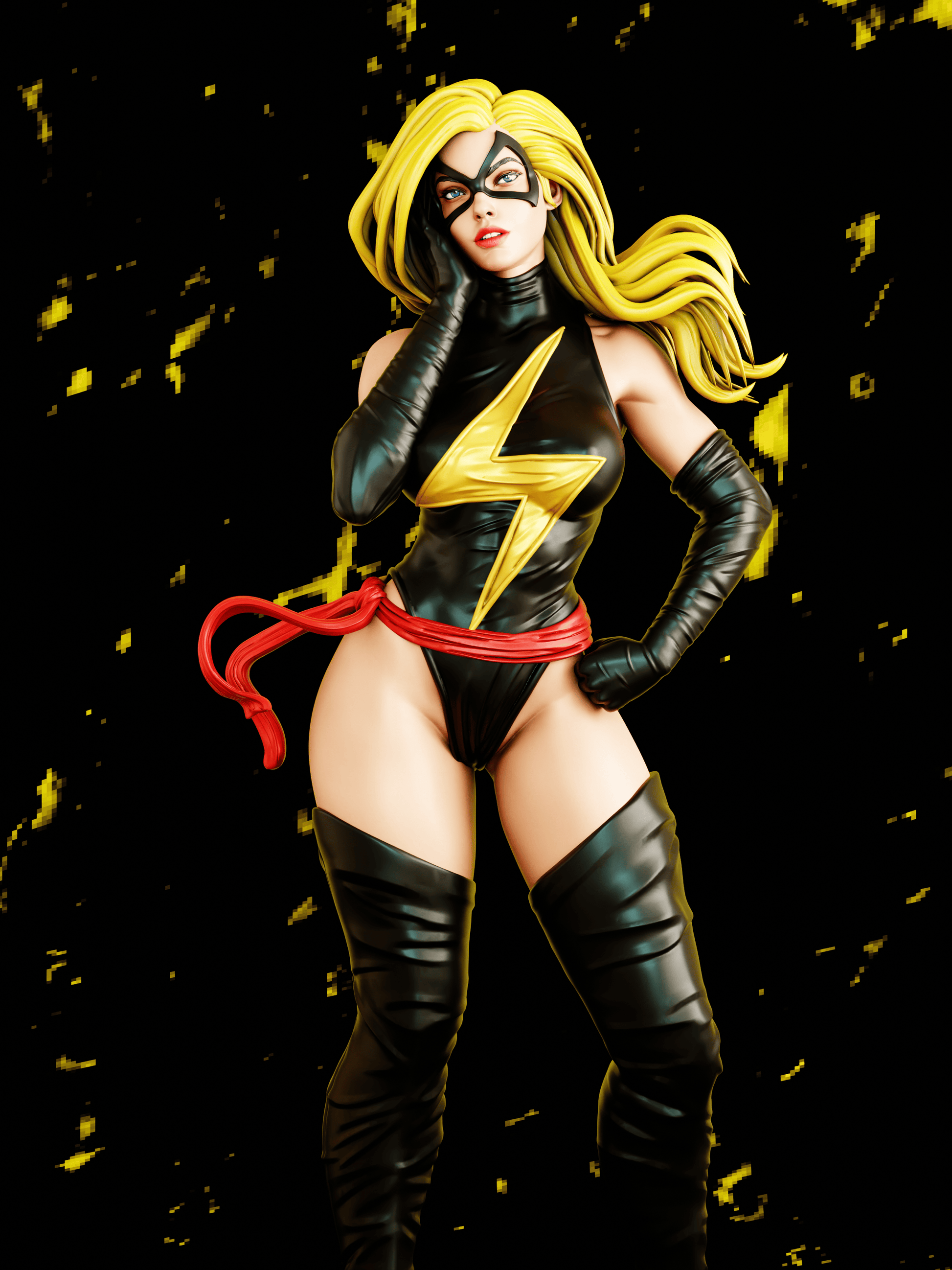 Ms. Marvel Special Edition - Carol Denvers 1/8 Scale - 3D Printed Garage Kit ガレージキット Resin Model Scale Figure フィギュア