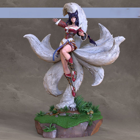 Ahri Nine tailed Fox Special Edition - League of Legends - STL 3D Print Files - 3D Printed Garage Kit ガレージキット Resin Model Scale Figure フィギュア