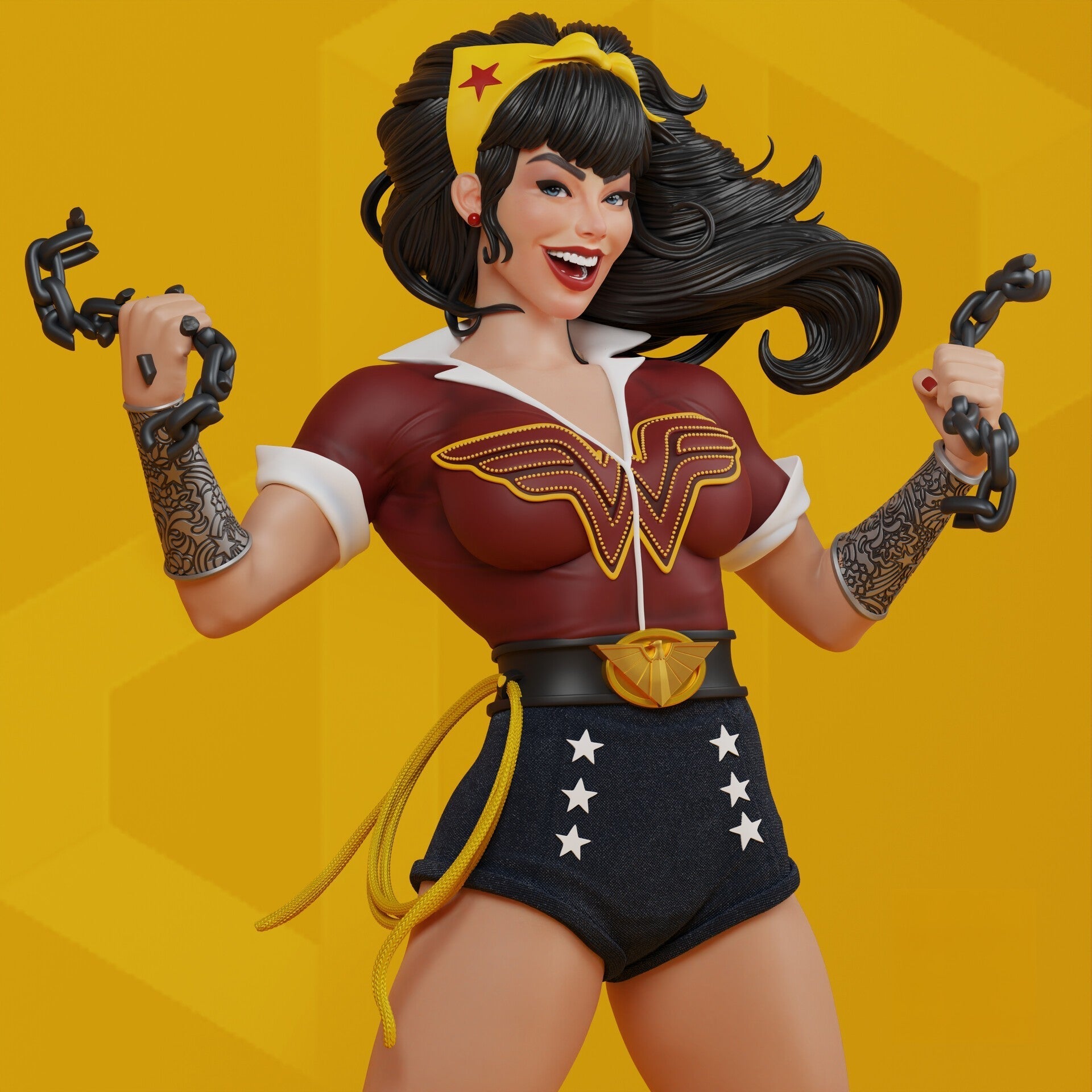 1339 Wonder Woman - DC Bombshells‎ - Diana of Themyscira - STL 3D Print Files - 3D Printed Garage Kit ガレージキット Resin Model Scale Figure フィギュア