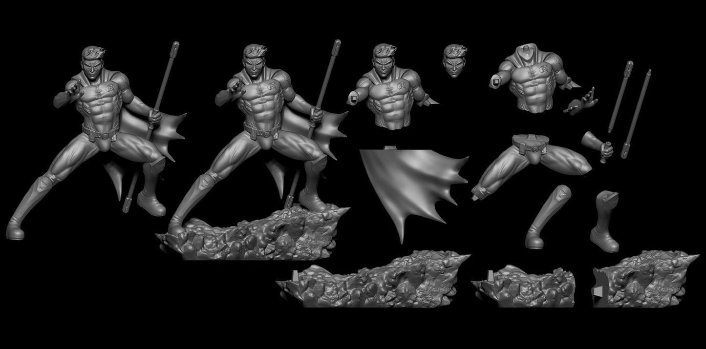 1391 Robin - Batman - STL 3D Print Files - 3D Printed Garage Kit ガレージキット Resin Model Scale Figure フィギュア
