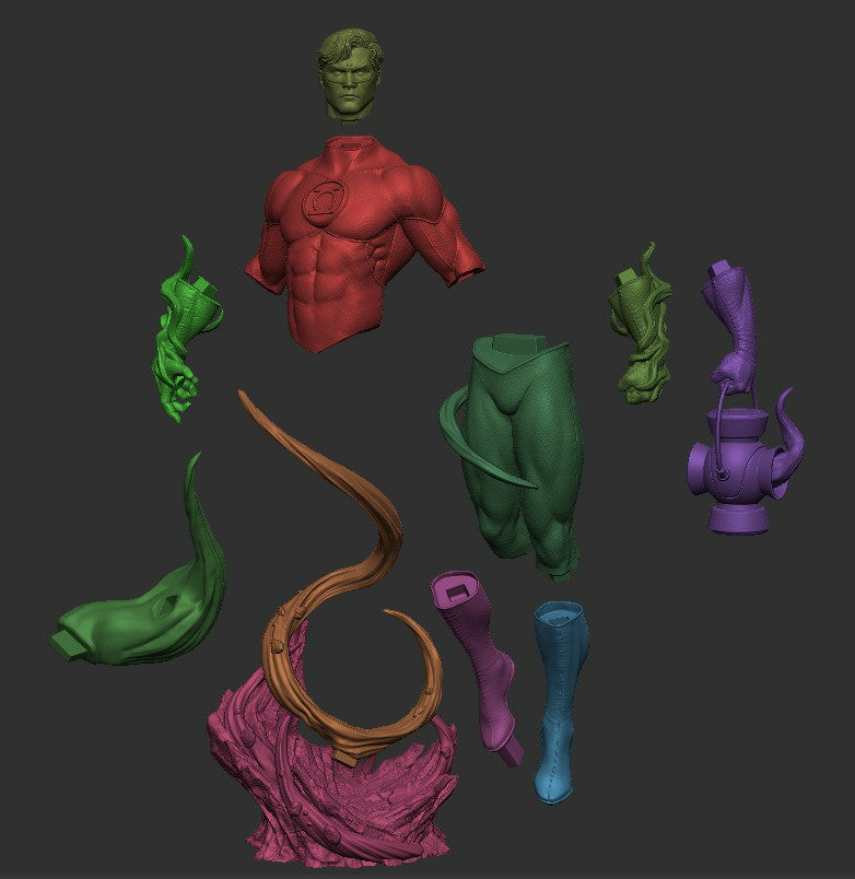 Green Lantern - DC Comics - STL 3D Print Files - 3D Printed Garage Kit ガレージキット Resin Model Scale Figure フィギュア