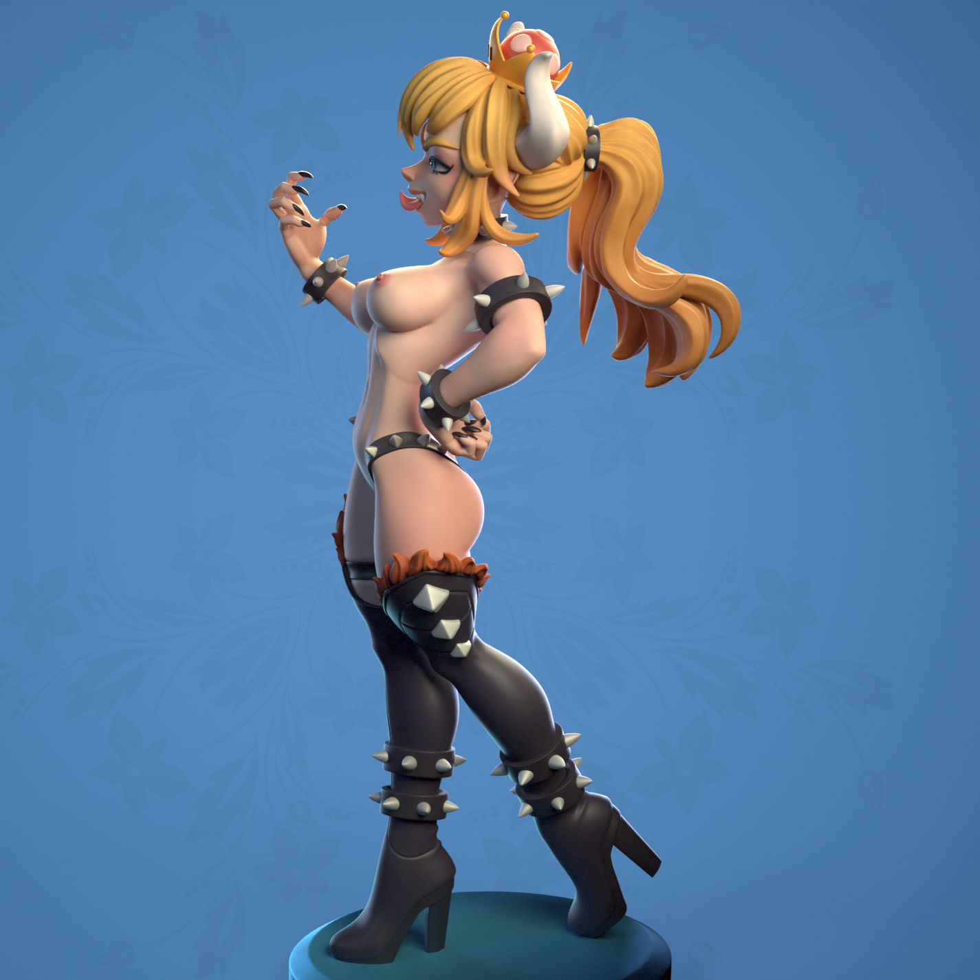 Bowsette Special Edition - Super Mario - STL 3D Print Files - 3D Printed Garage Kit ガレージキット Resin Model Scale Figure フィギュア