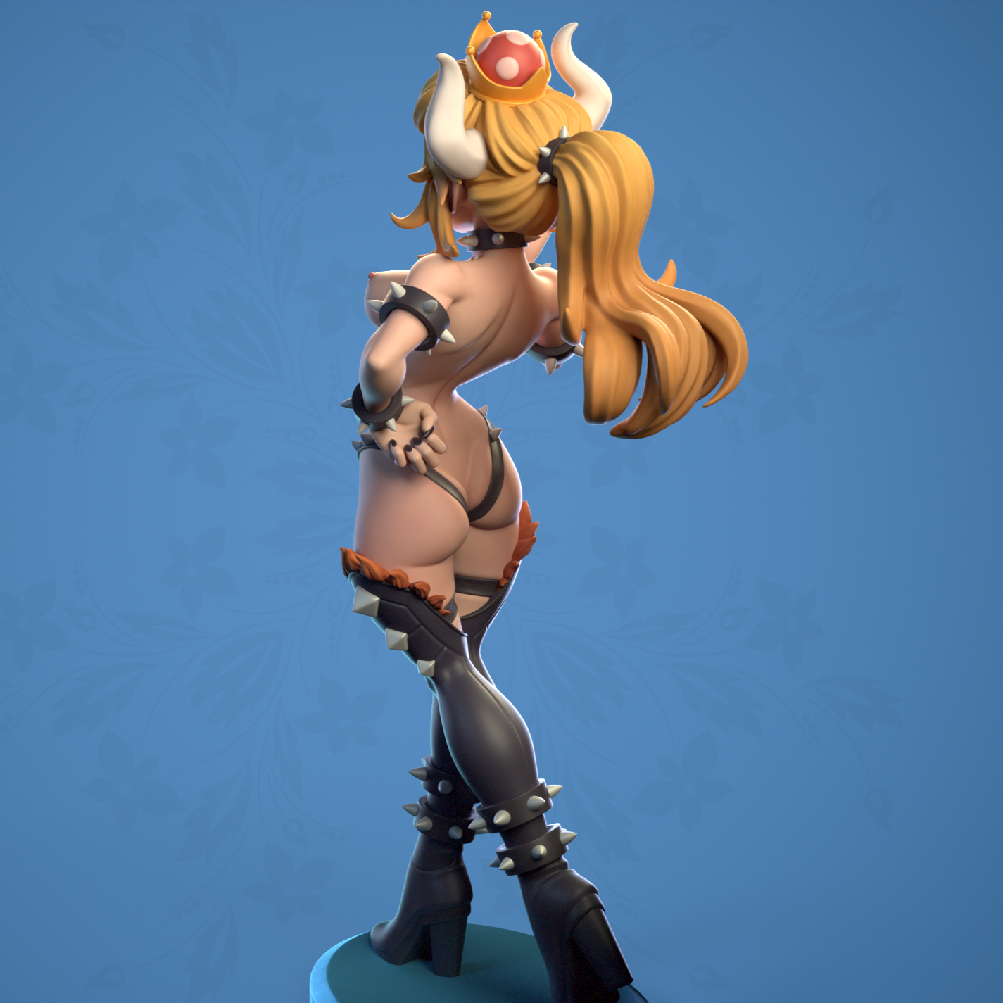 Bowsette Special Edition - Super Mario - STL 3D Print Files - 3D Printed Garage Kit ガレージキット Resin Model Scale Figure フィギュア