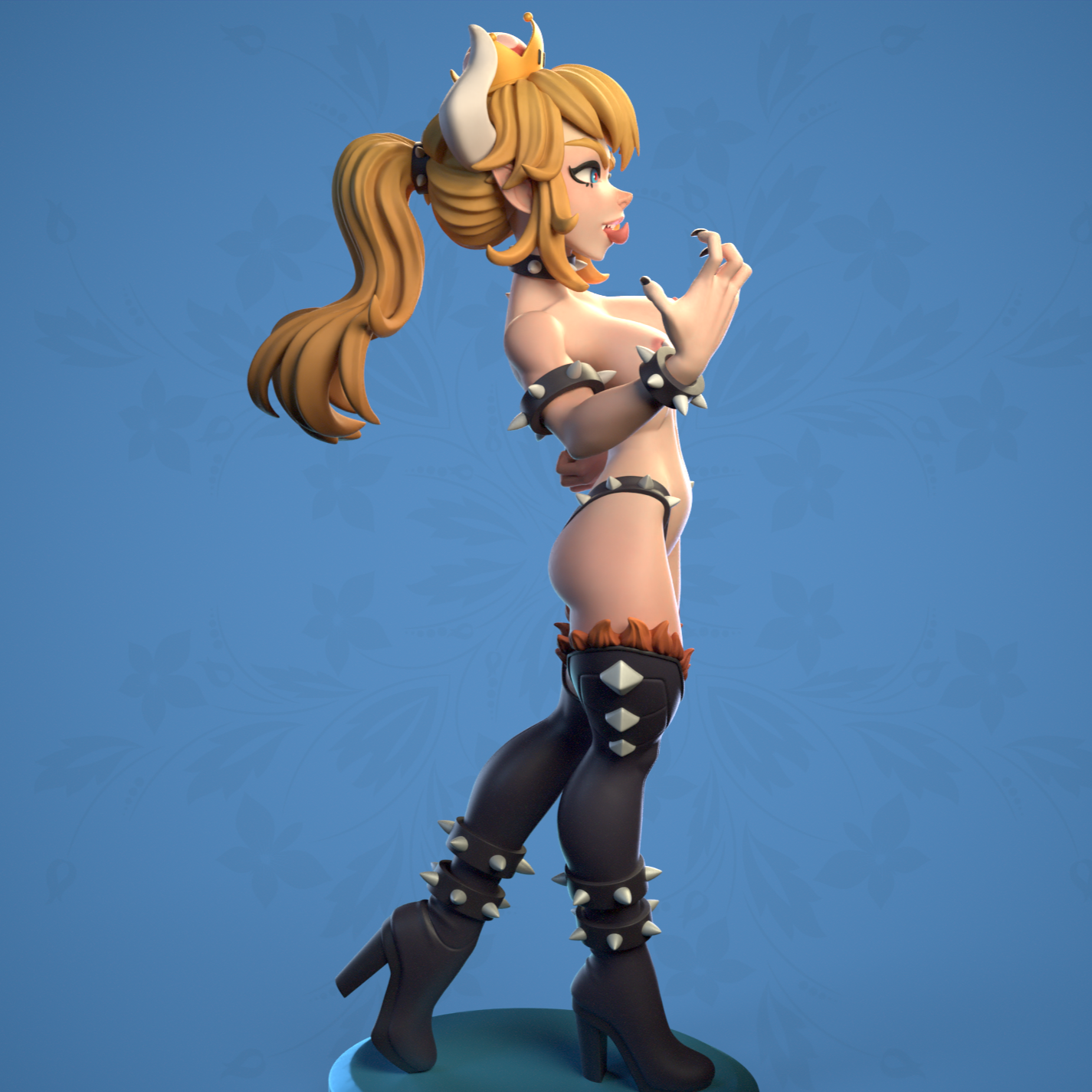 Bowsette Special Edition - Super Mario - STL 3D Print Files - 3D Printed Garage Kit ガレージキット Resin Model Scale Figure フィギュア