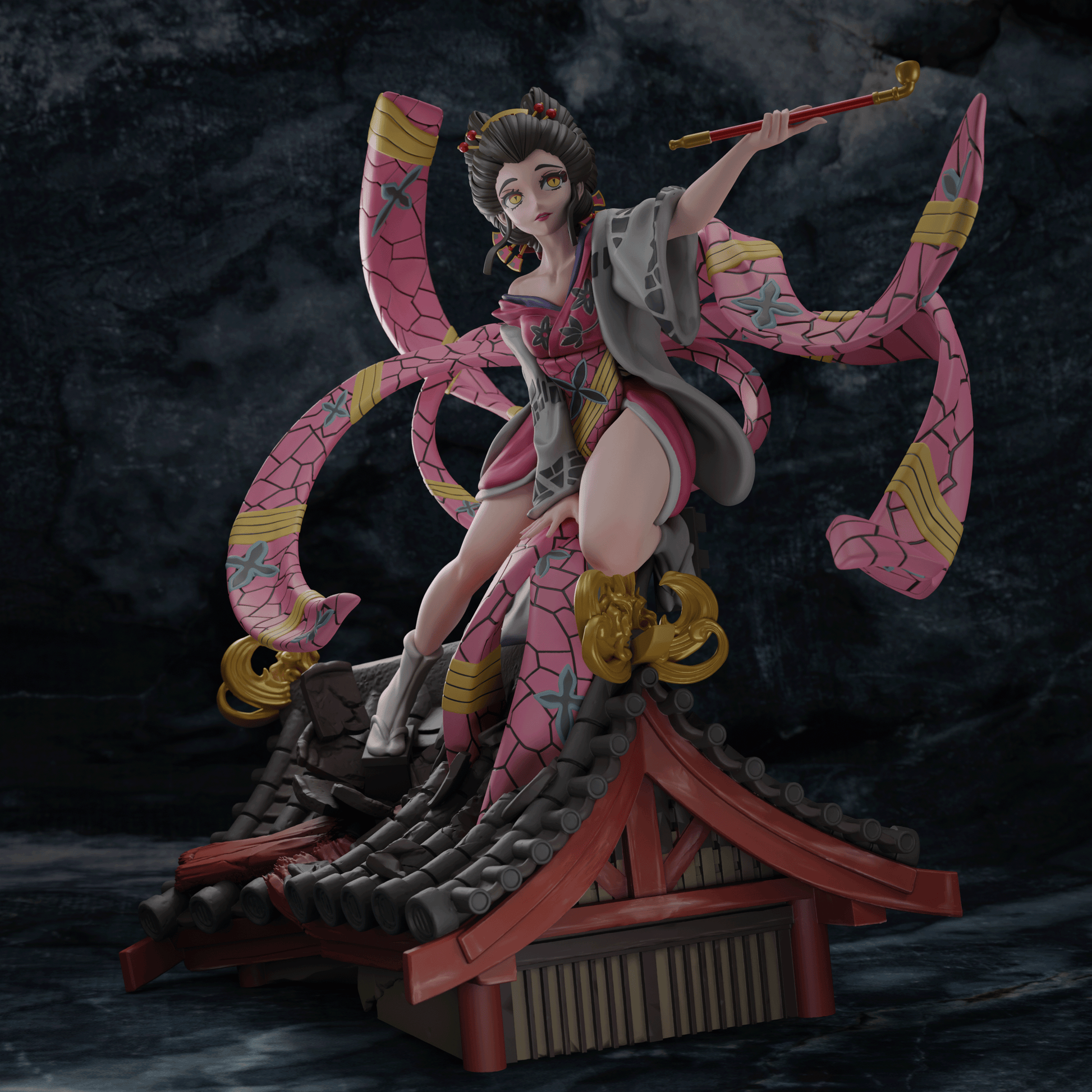 Daki Kimono - Kimetsu no Yaiba 1/8 Scale - 3D Printed Garage Kit ガレージキット Resin Model Scale Figure フィギュア