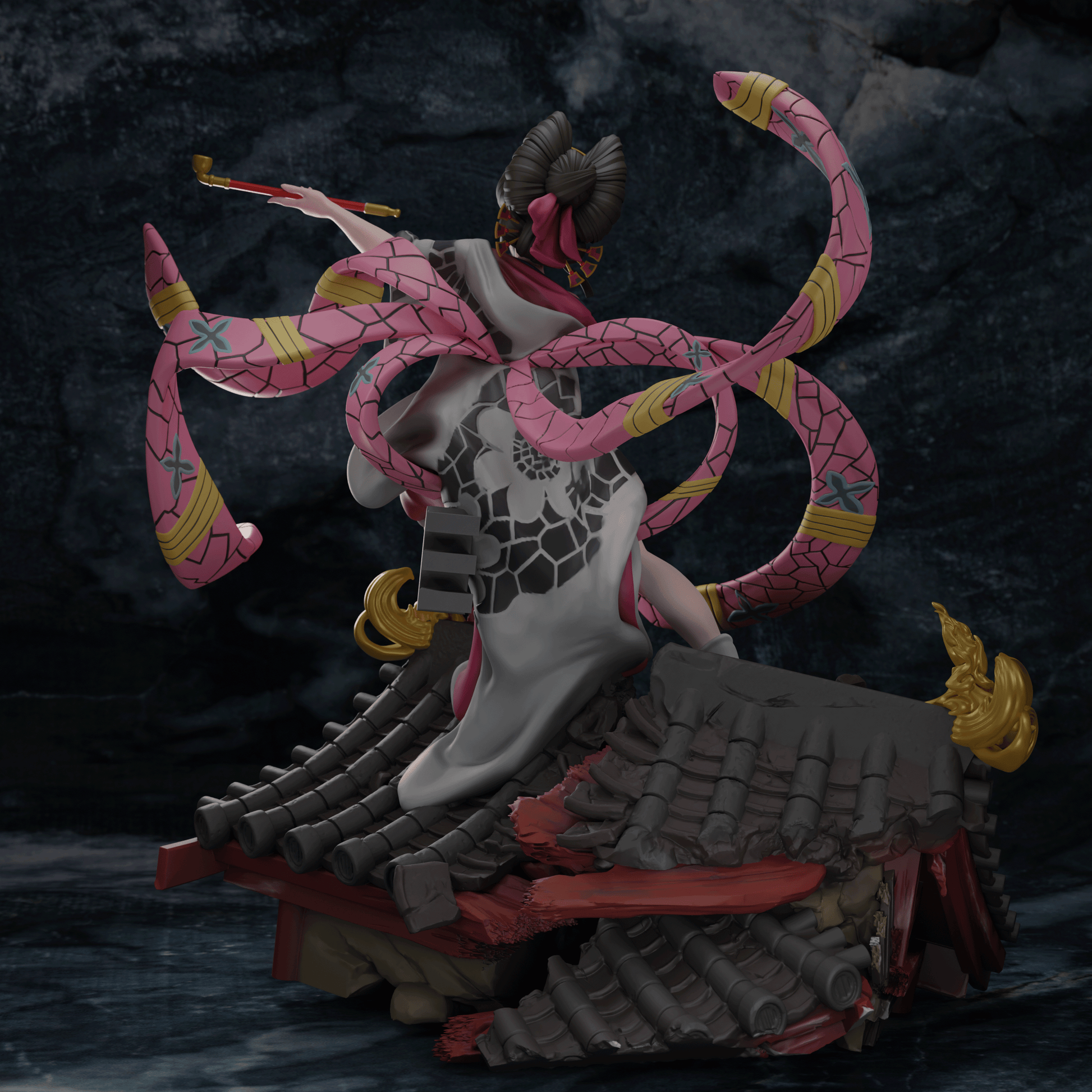 Daki Kimono - Kimetsu no Yaiba 1/8 Scale - 3D Printed Garage Kit ガレージキット Resin Model Scale Figure フィギュア