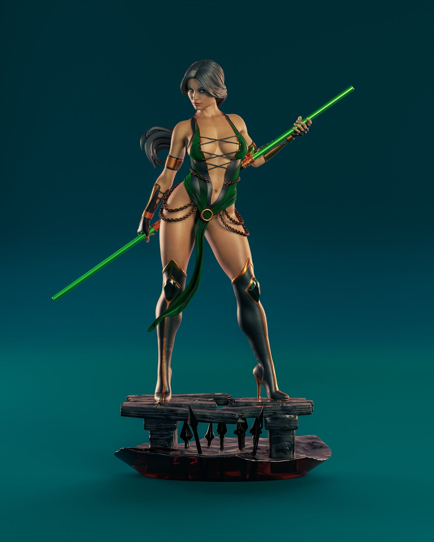 Jade Special Edition - Mortal Kombat 1/8 Scale - 3D Printed Garage Kit ガレージキット Resin Model Scale Figure フィギュア