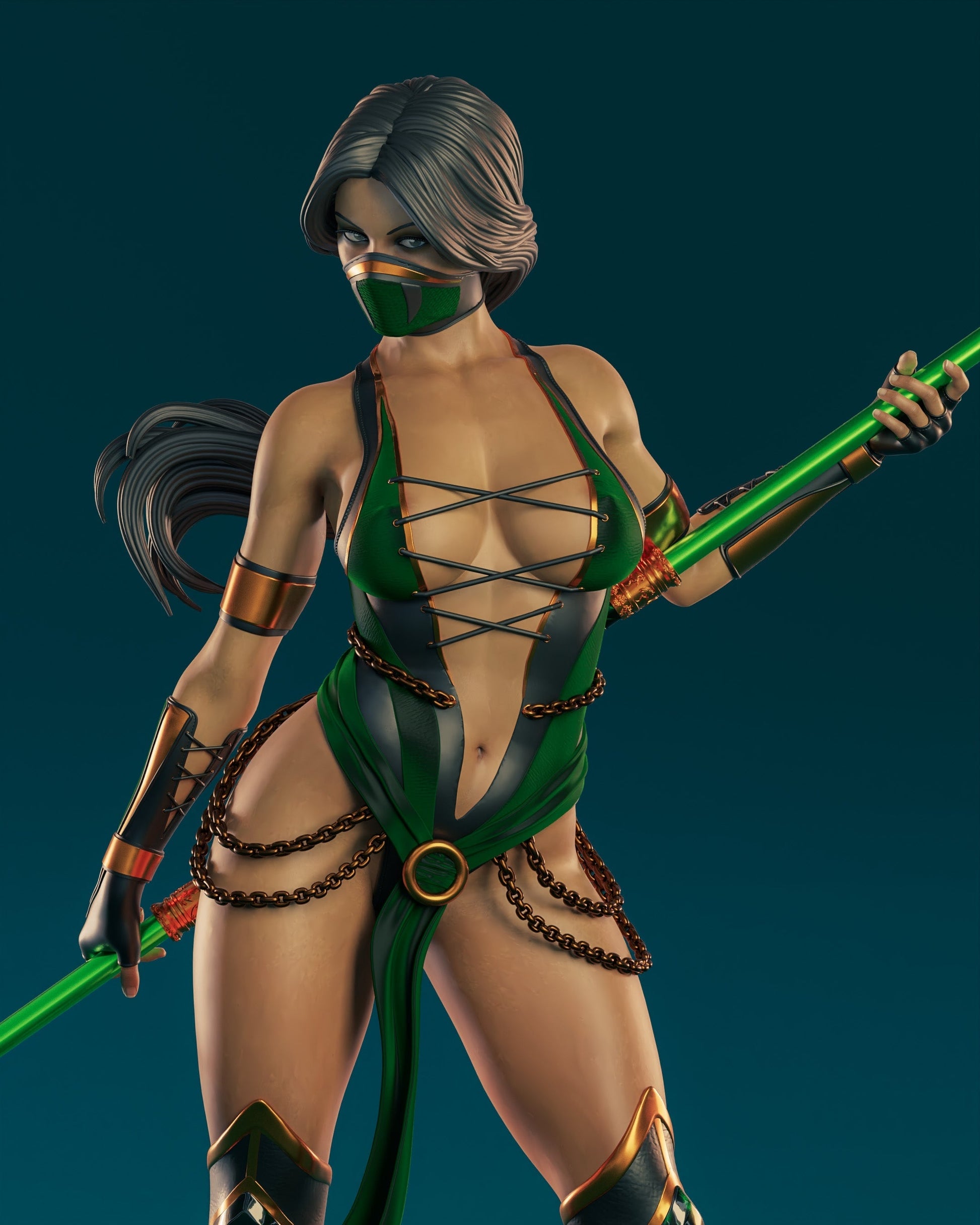Jade Special Edition - Mortal Kombat 1/8 Scale - 3D Printed Garage Kit ガレージキット Resin Model Scale Figure フィギュア