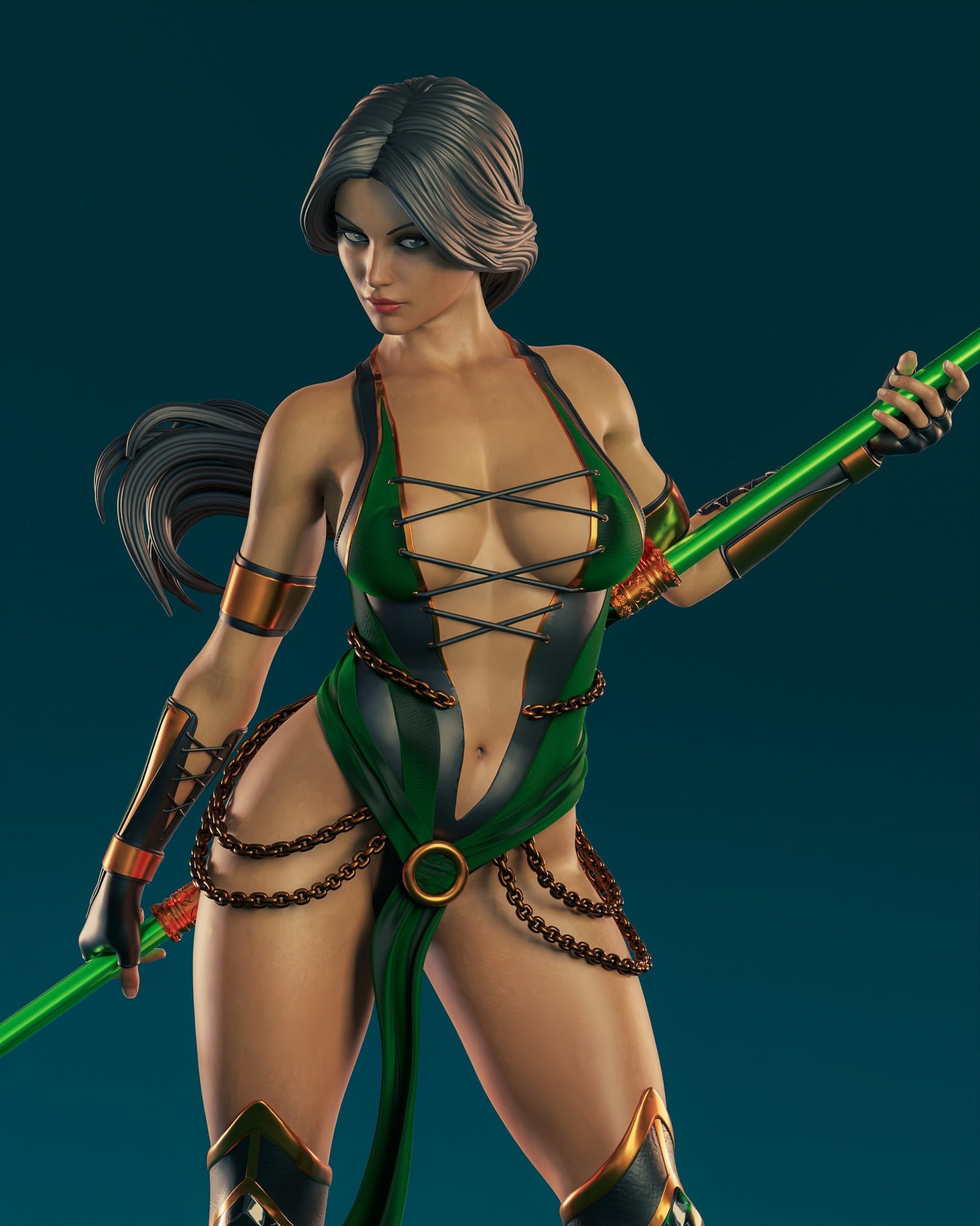 Jade Special Edition - Mortal Kombat 1/8 Scale - 3D Printed Garage Kit ガレージキット Resin Model Scale Figure フィギュア