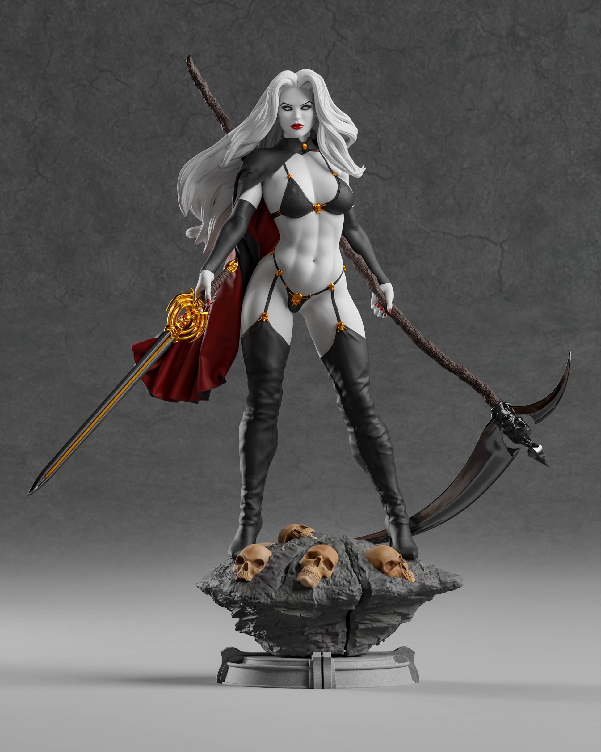 1271 Lady Death Special Edition - Marvel Comics - STL 3D Print Files - 3D Printed Garage Kit ガレージキット Resin Model Scale Figure フィギュア