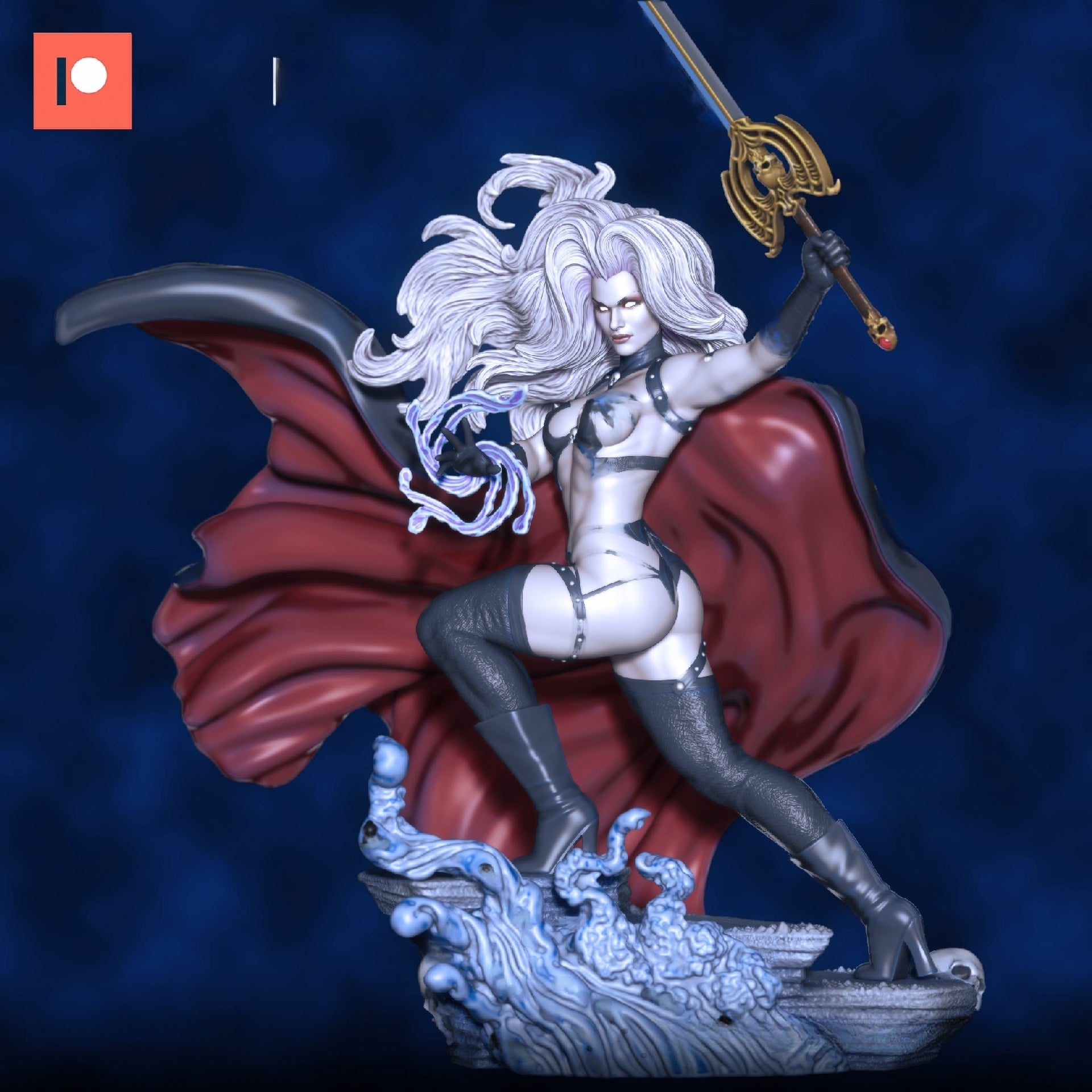 1255 Lady Death Special Edition - STL 3D Print Files - 3D Printed Garage Kit ガレージキット Resin Model Scale Figure フィギュア