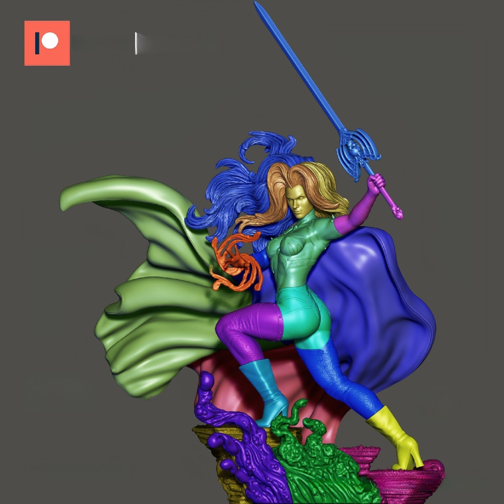 1255 Lady Death Special Edition - STL 3D Print Files - 3D Printed Garage Kit ガレージキット Resin Model Scale Figure フィギュア