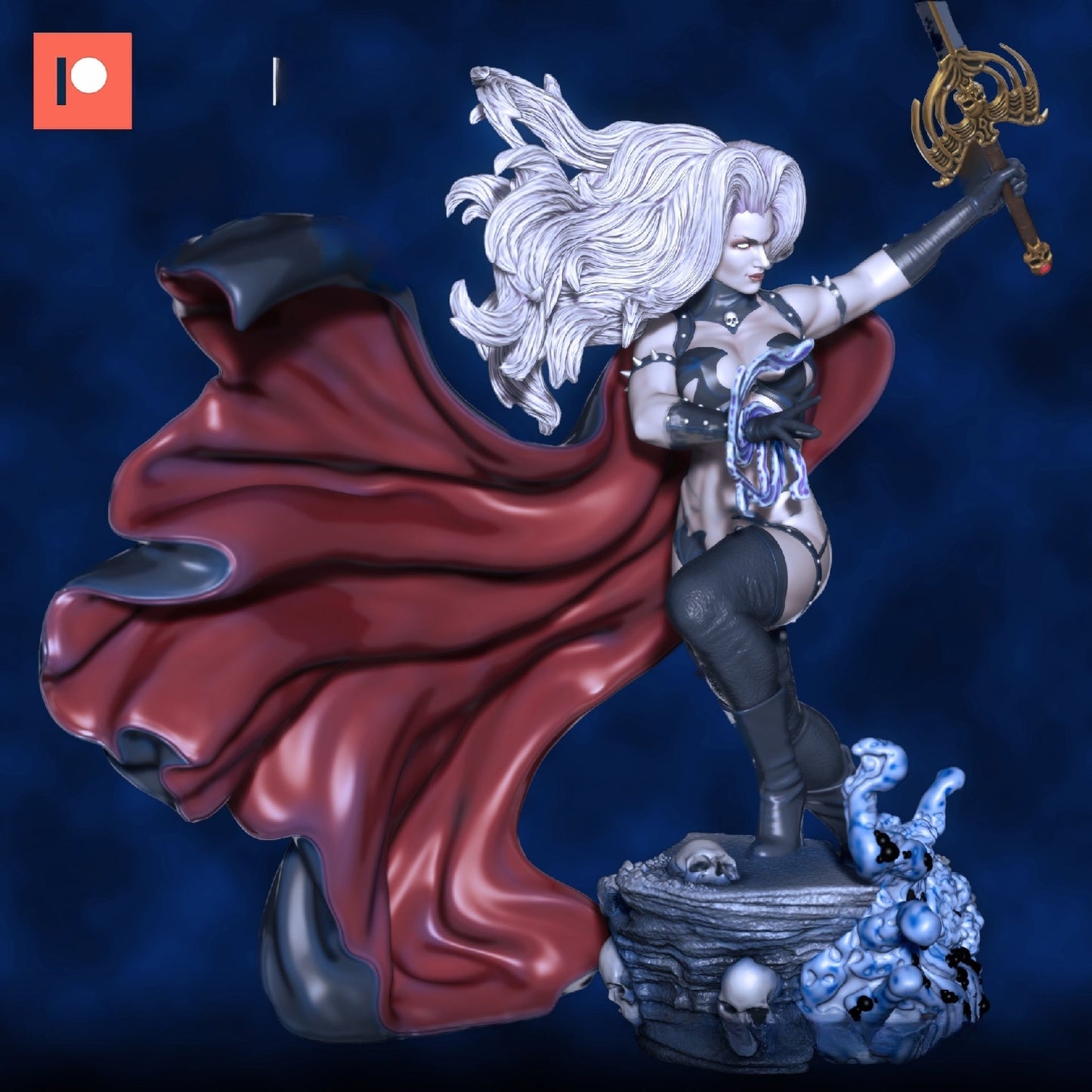 1255 Lady Death Special Edition - STL 3D Print Files - 3D Printed Garage Kit ガレージキット Resin Model Scale Figure フィギュア