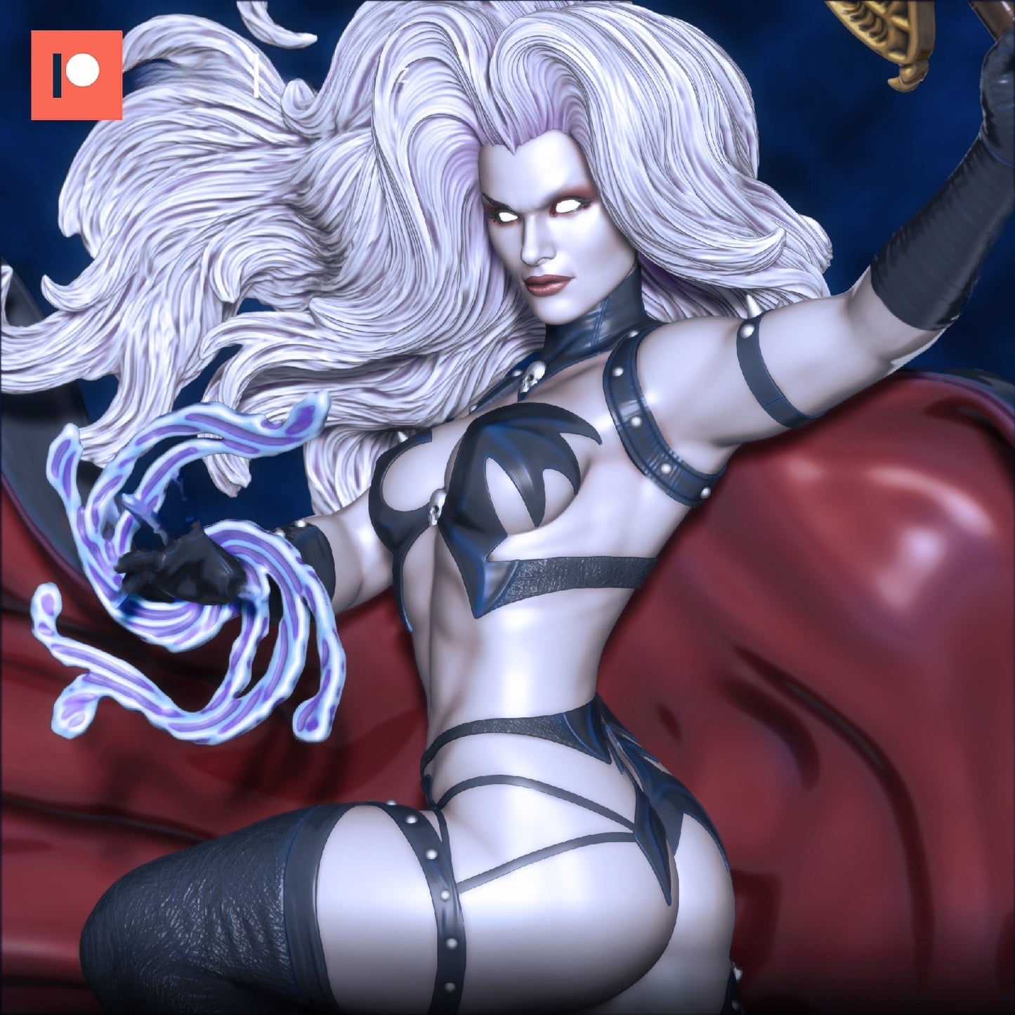 1255 Lady Death Special Edition - STL 3D Print Files - 3D Printed Garage Kit ガレージキット Resin Model Scale Figure フィギュア