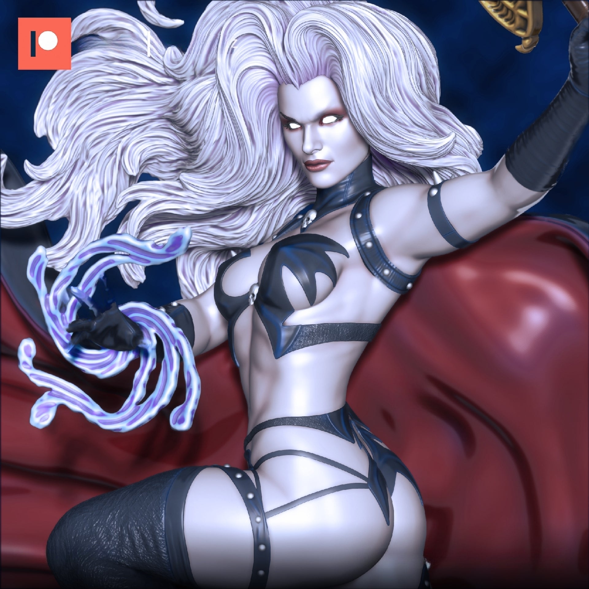 1255 Lady Death Special Edition - STL 3D Print Files - 3D Printed Garage Kit ガレージキット Resin Model Scale Figure フィギュア