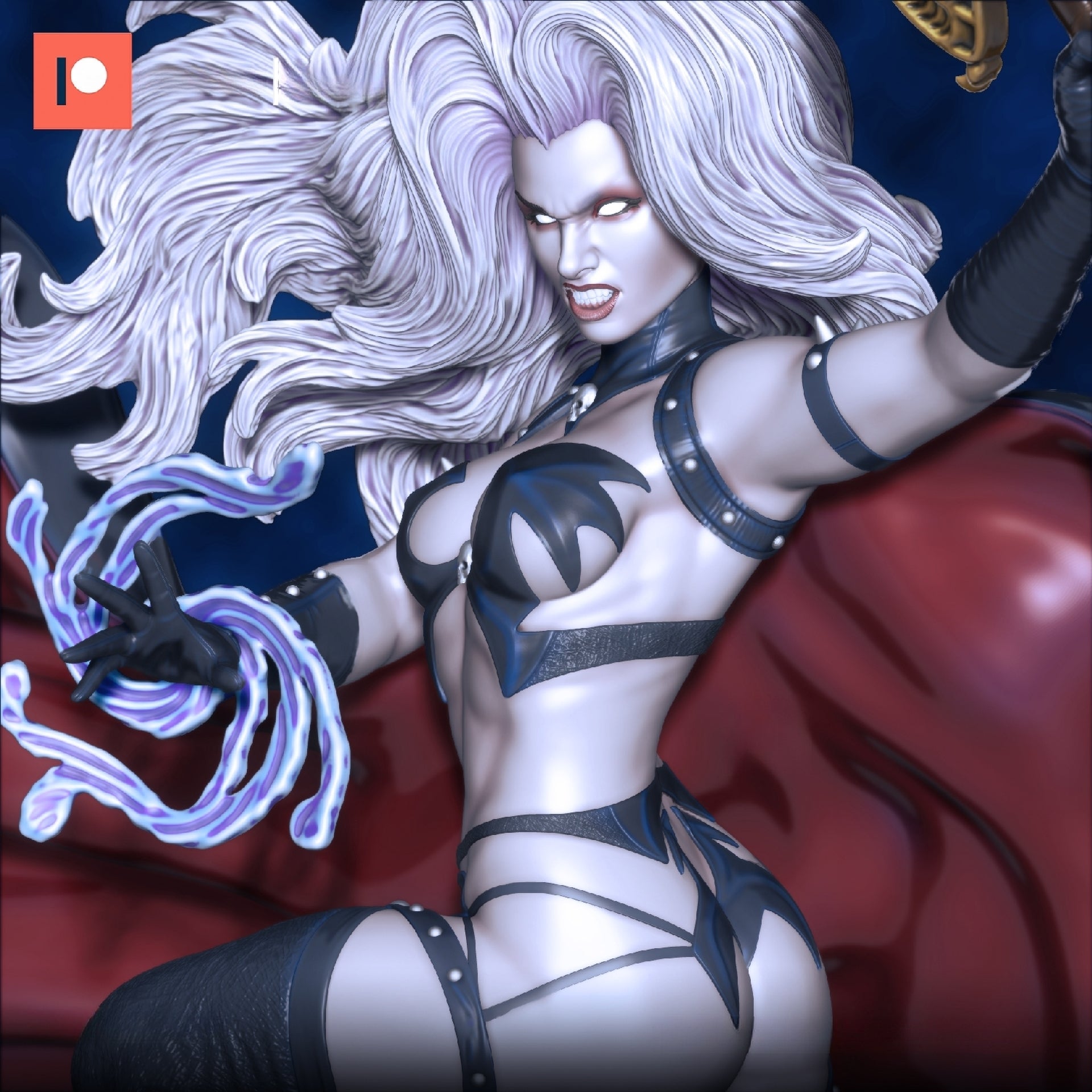 1255 Lady Death Special Edition - STL 3D Print Files - 3D Printed Garage Kit ガレージキット Resin Model Scale Figure フィギュア
