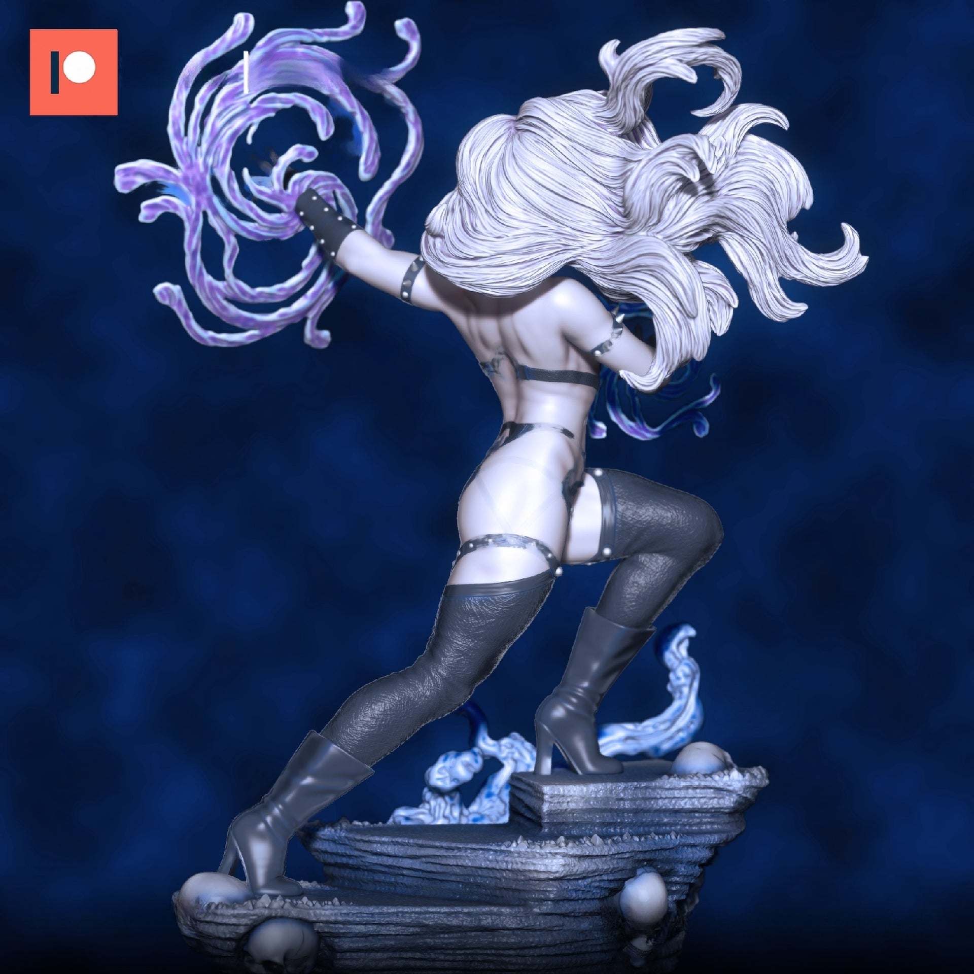 1255 Lady Death Special Edition - STL 3D Print Files - 3D Printed Garage Kit ガレージキット Resin Model Scale Figure フィギュア