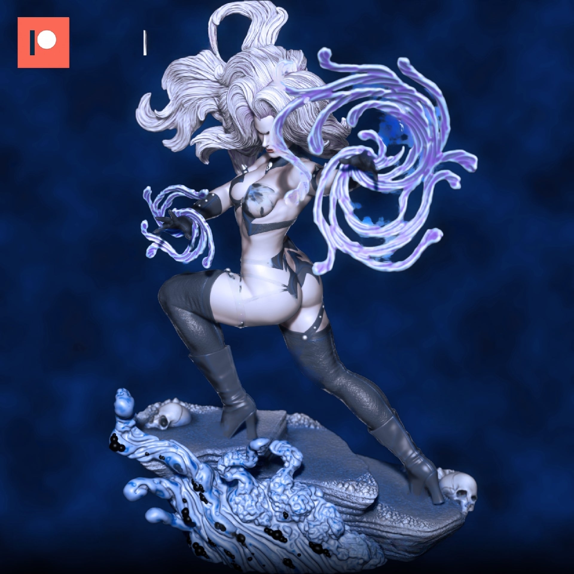 1255 Lady Death Special Edition - STL 3D Print Files - 3D Printed Garage Kit ガレージキット Resin Model Scale Figure フィギュア