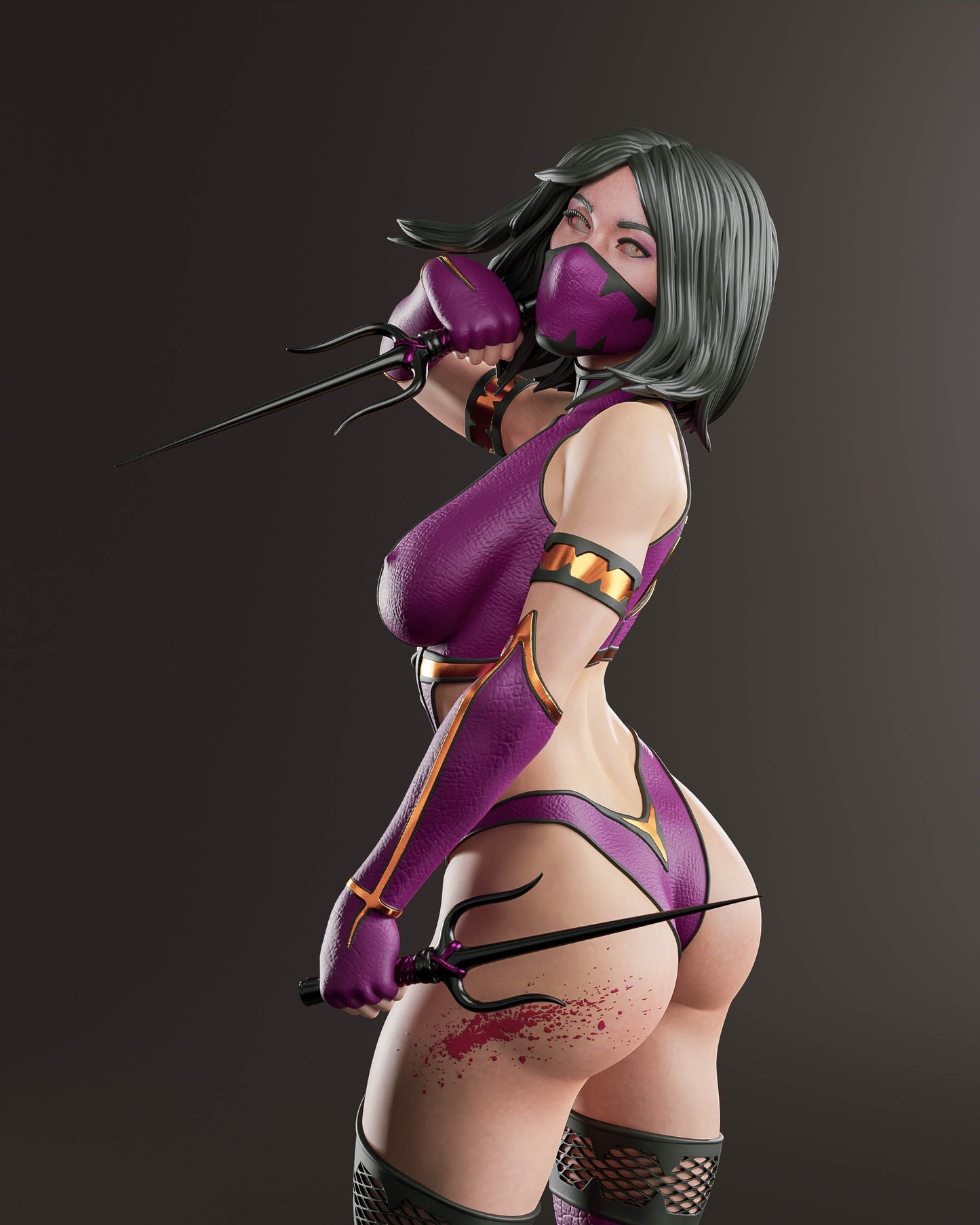 Mileena Special Edition - Mortal Kombat - STL 3D Print Files - 3D Printed Garage Kit ガレージキット Resin Model Scale Figure フィギュア