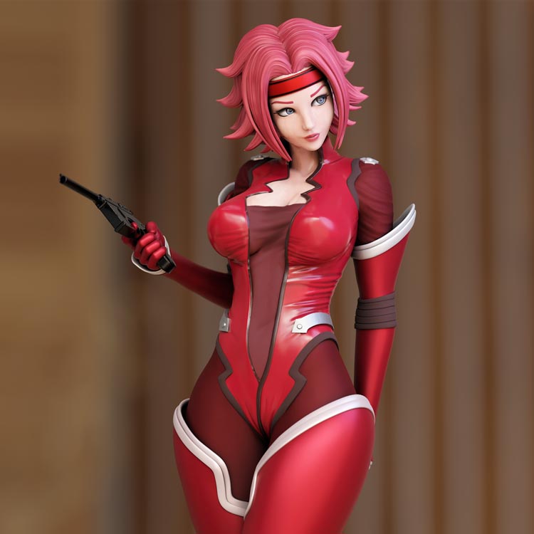 Kallen Kōzuki Special Edition - Code Geass - STL 3D Print Files - 3D Printed Garage Kit ガレージキット Resin Model Scale Figure フィギュア