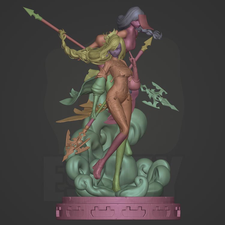 2211 Shenhe - Genshin Impact - STL 3D Print Files - 3D Printed Garage Kit ガレージキット Resin Model Scale Figure フィギュア