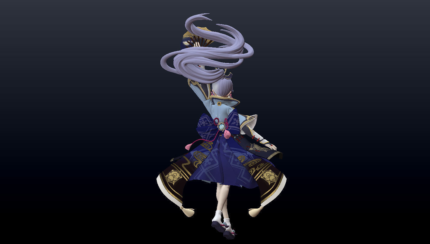 Kamisato Ayaka - Genshin Impact - STL 3D Print Files - 3D Printed Garage Kit ガレージキット Resin Model Scale Figure フィギュア