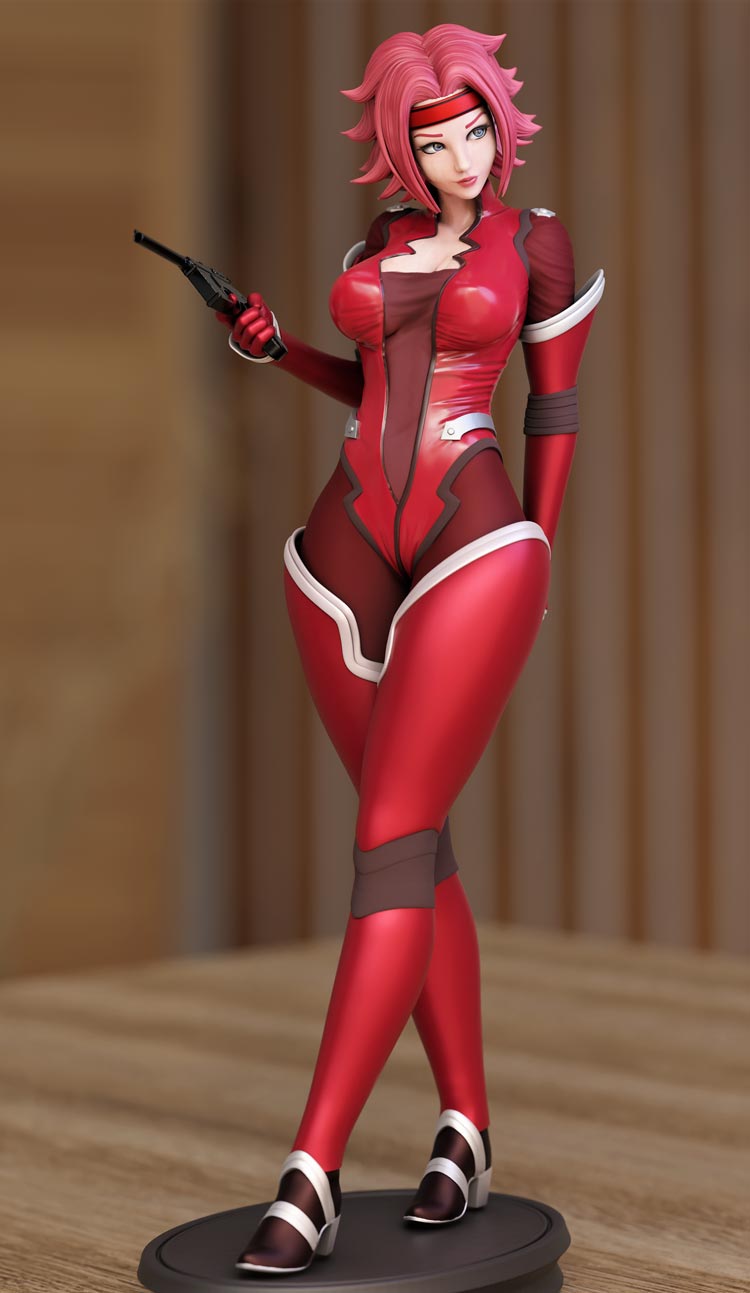 Kallen Kōzuki Special Edition - Code Geass - STL 3D Print Files - 3D Printed Garage Kit ガレージキット Resin Model Scale Figure フィギュア