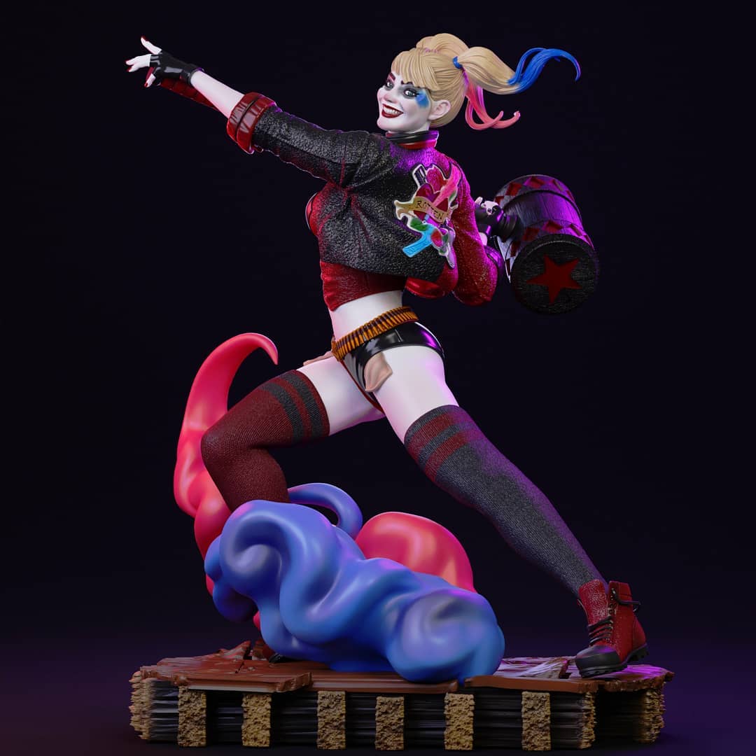 1421 Harley Quinn - DC Comics - STL 3D Print Files - 3D Printed Garage Kit ガレージキット Resin Model Scale Figure フィギュア