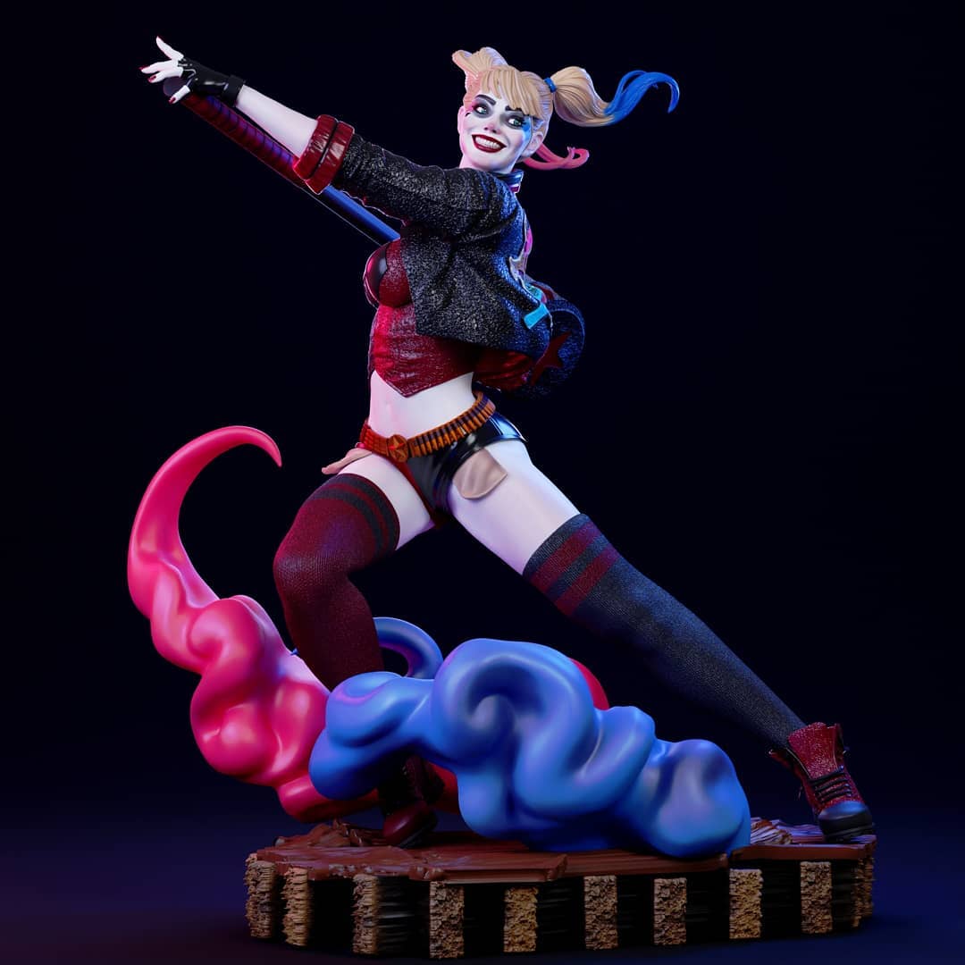 1421 Harley Quinn - DC Comics - STL 3D Print Files - 3D Printed Garage Kit ガレージキット Resin Model Scale Figure フィギュア