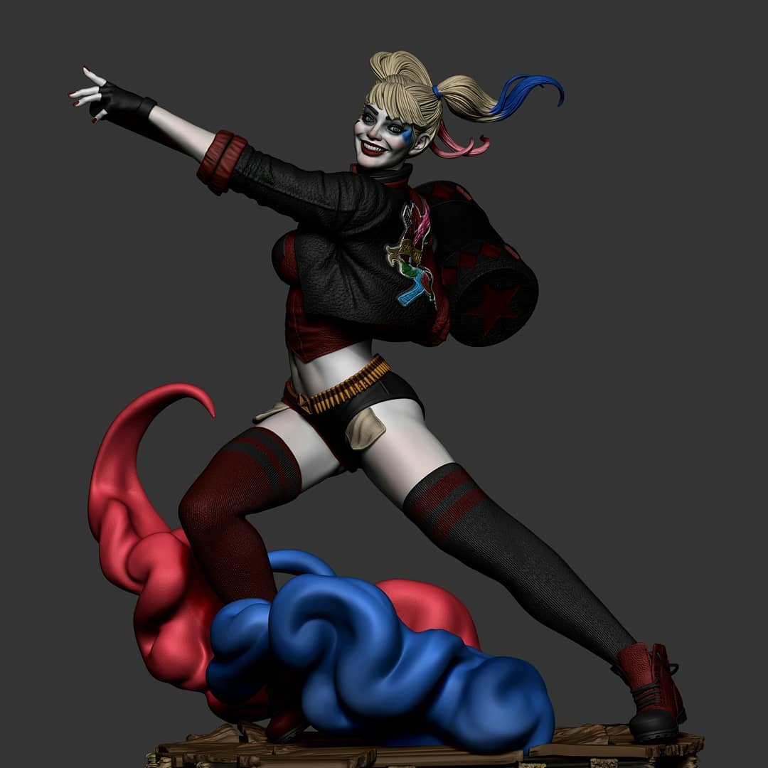 1421 Harley Quinn - DC Comics - STL 3D Print Files - 3D Printed Garage Kit ガレージキット Resin Model Scale Figure フィギュア