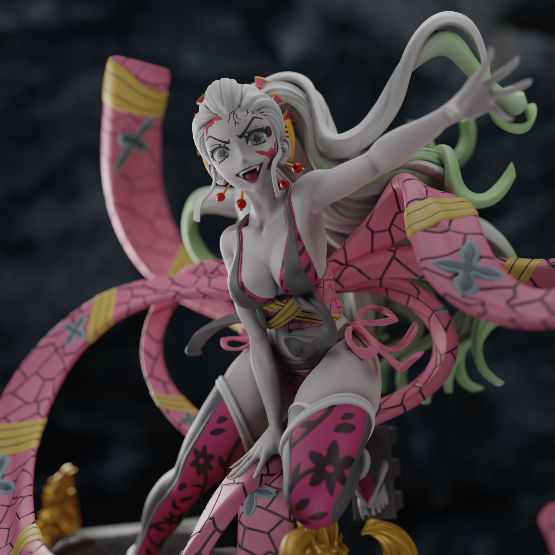 Daki Kimono - Kimetsu no Yaiba 1/8 Scale - 3D Printed Garage Kit ガレージキット Resin Model Scale Figure フィギュア