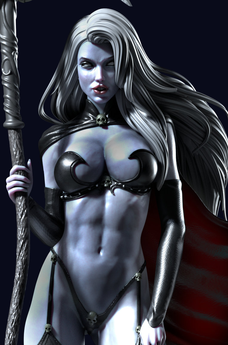 Lady Death Special Edition - STL 3D Print Files - 3D Printed Garage Kit ガレージキット Resin Model Scale Figure フィギュア
