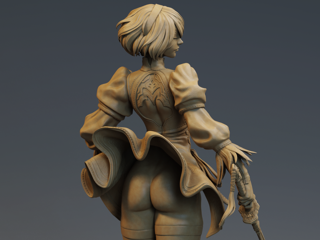1308 2B Special Edition - NIER AUTOMATA - STL 3D Print Files - 3D Printed Garage Kit ガレージキット Resin Model Scale Figure フィギュア