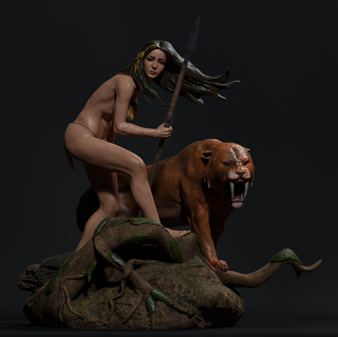 Indian Female Warrior Special Edition - STL 3D Print Files - 3D Printed Garage Kit ガレージキット Resin Model Scale Figure フィギュア
