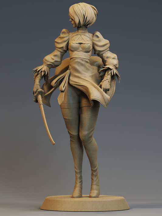 1308 2B Special Edition - NIER AUTOMATA - STL 3D Print Files - 3D Printed Garage Kit ガレージキット Resin Model Scale Figure フィギュア