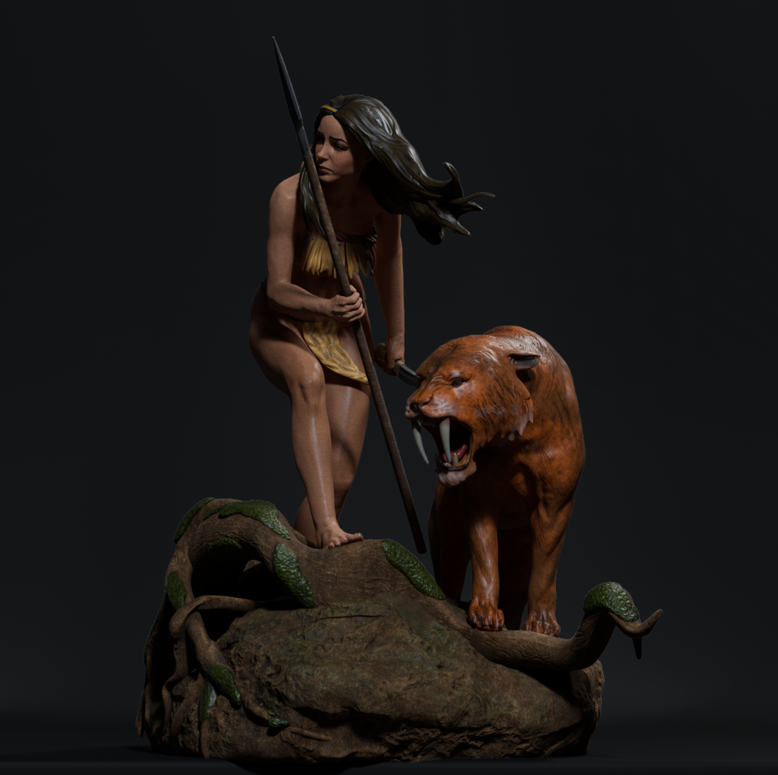 Indian Female Warrior Special Edition - STL 3D Print Files - 3D Printed Garage Kit ガレージキット Resin Model Scale Figure フィギュア