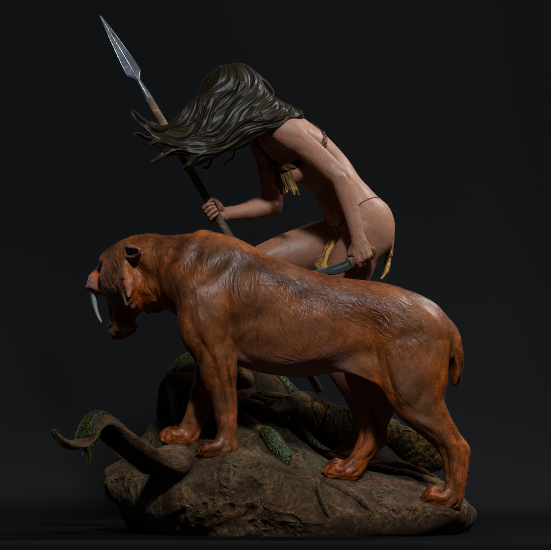 Indian Female Warrior Special Edition - STL 3D Print Files - 3D Printed Garage Kit ガレージキット Resin Model Scale Figure フィギュア